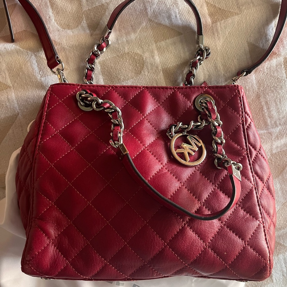 MICHAEL Michael Kors Red Quilted Crossbody Bag